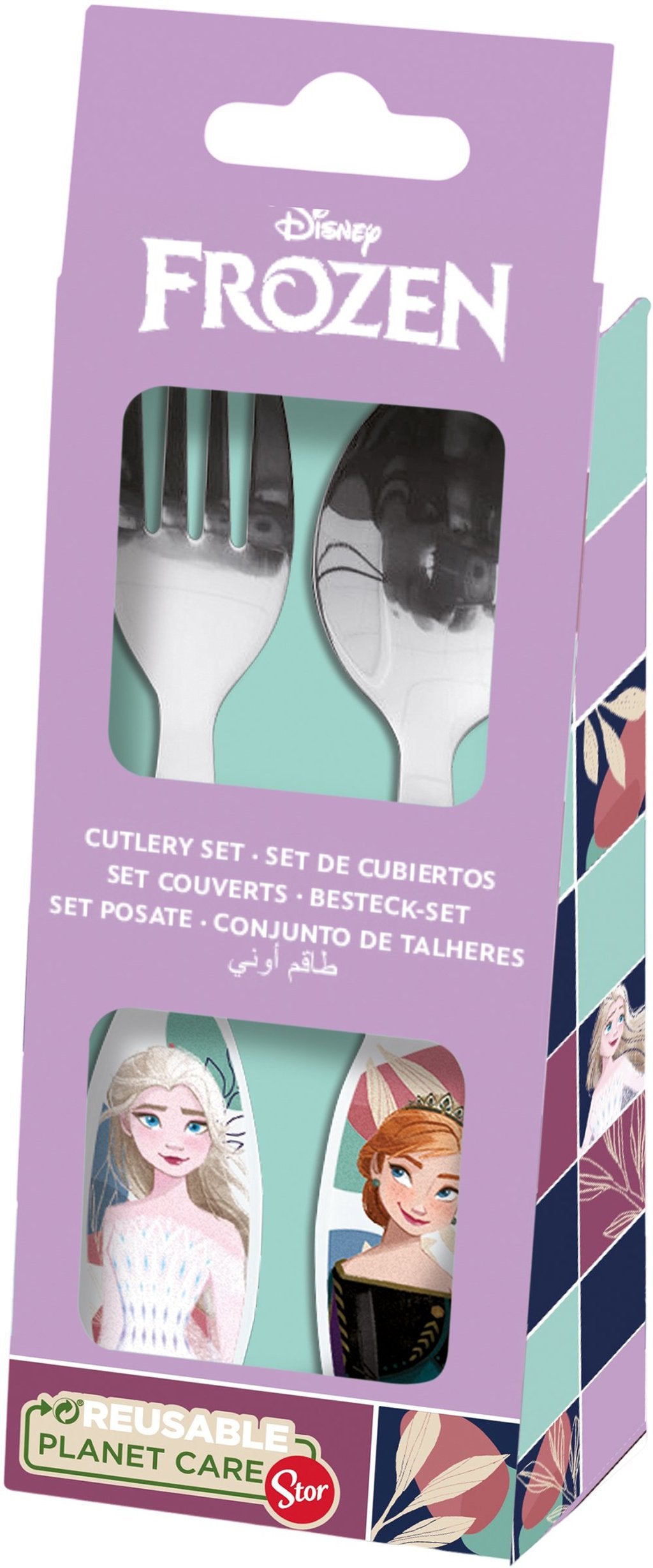 STOR Set Posate in metallo per bambini Disney Frozen, senza BPA, lavabili