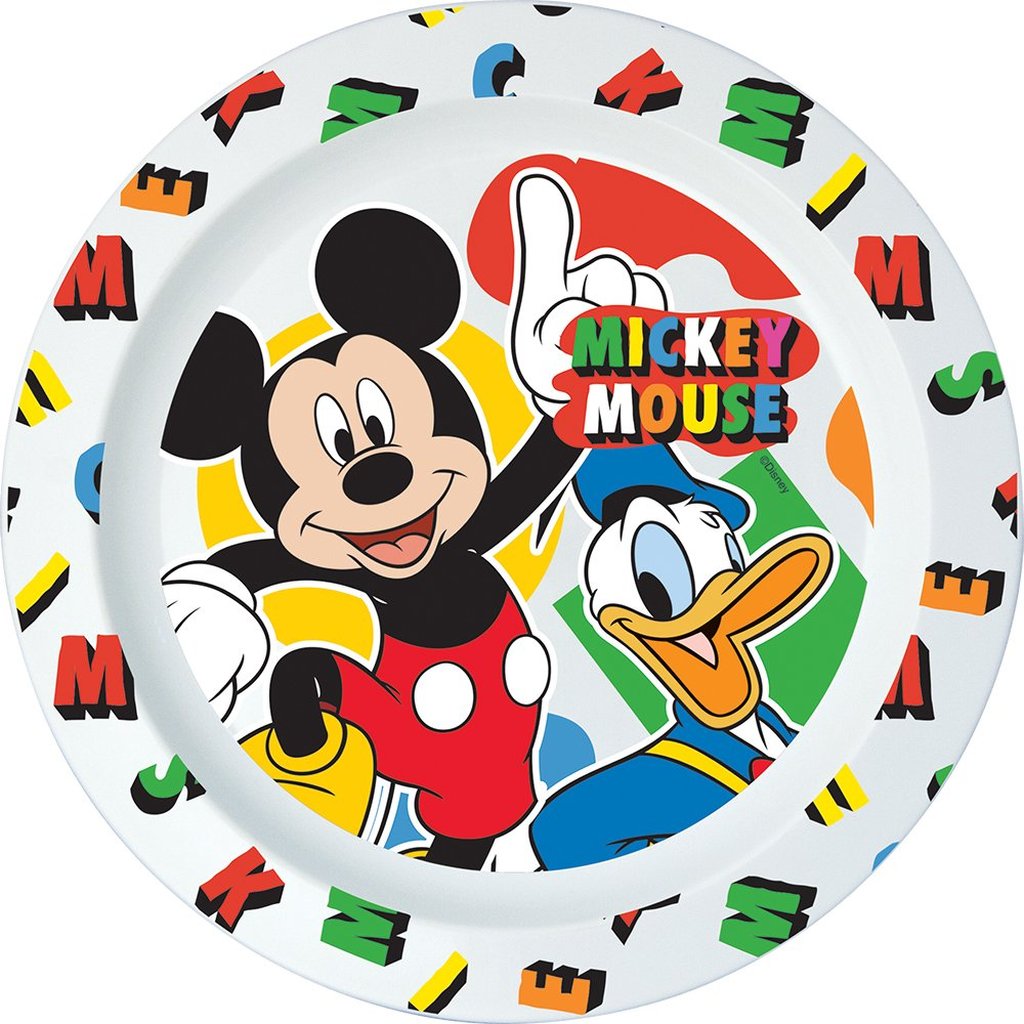 STOR Piatto Piano Originale Disney Mickey in plastica alimentare per bambini