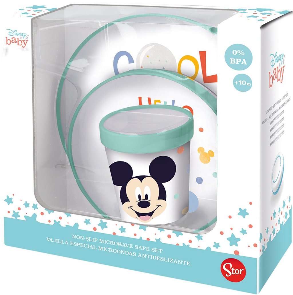 STOR Gift Set Pappa Bambini Disney Mickey Mouse da 3 pezzi, in plastica senza