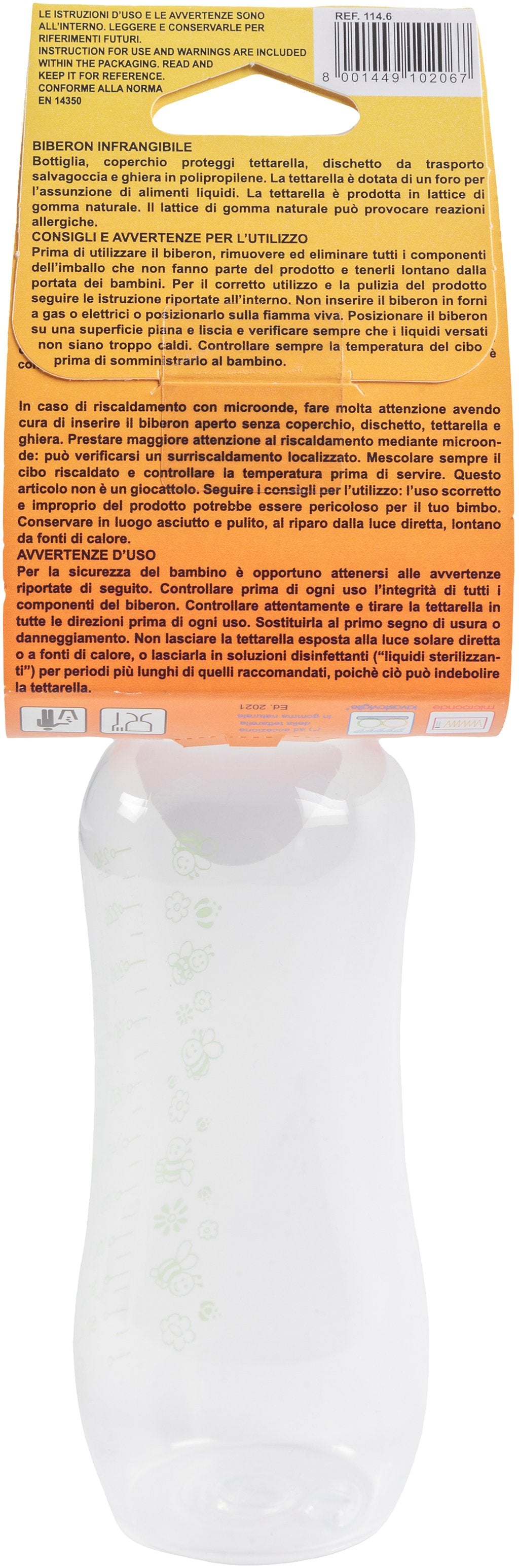 Biberon cilindrico per neonati Poupy da 240 ml