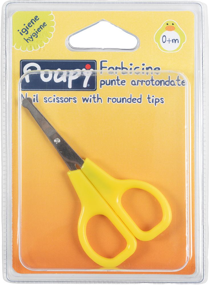 Forbicine Poupy con punte arrotondate sicure per bambini piccoli.