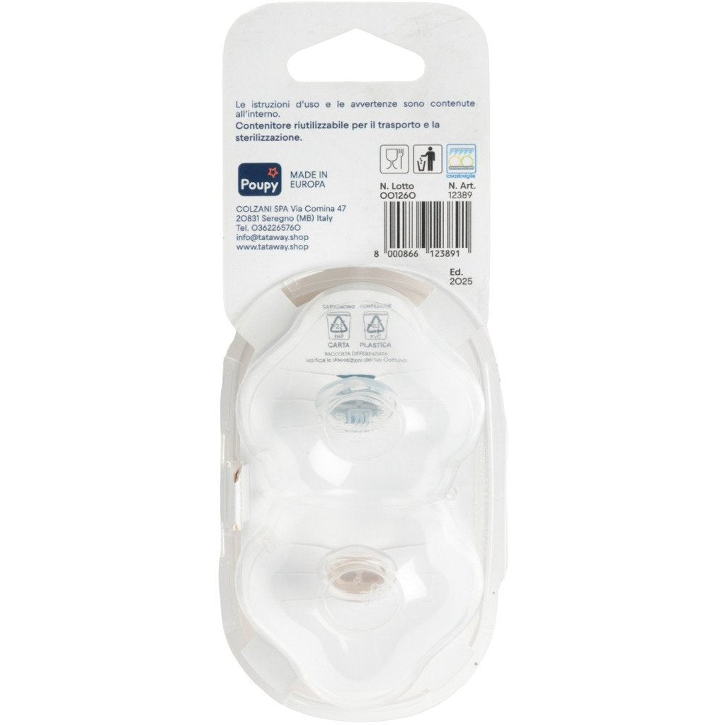 Succhietto Poupy Anatomico 2 pezzi per bambini in morbido silicone.