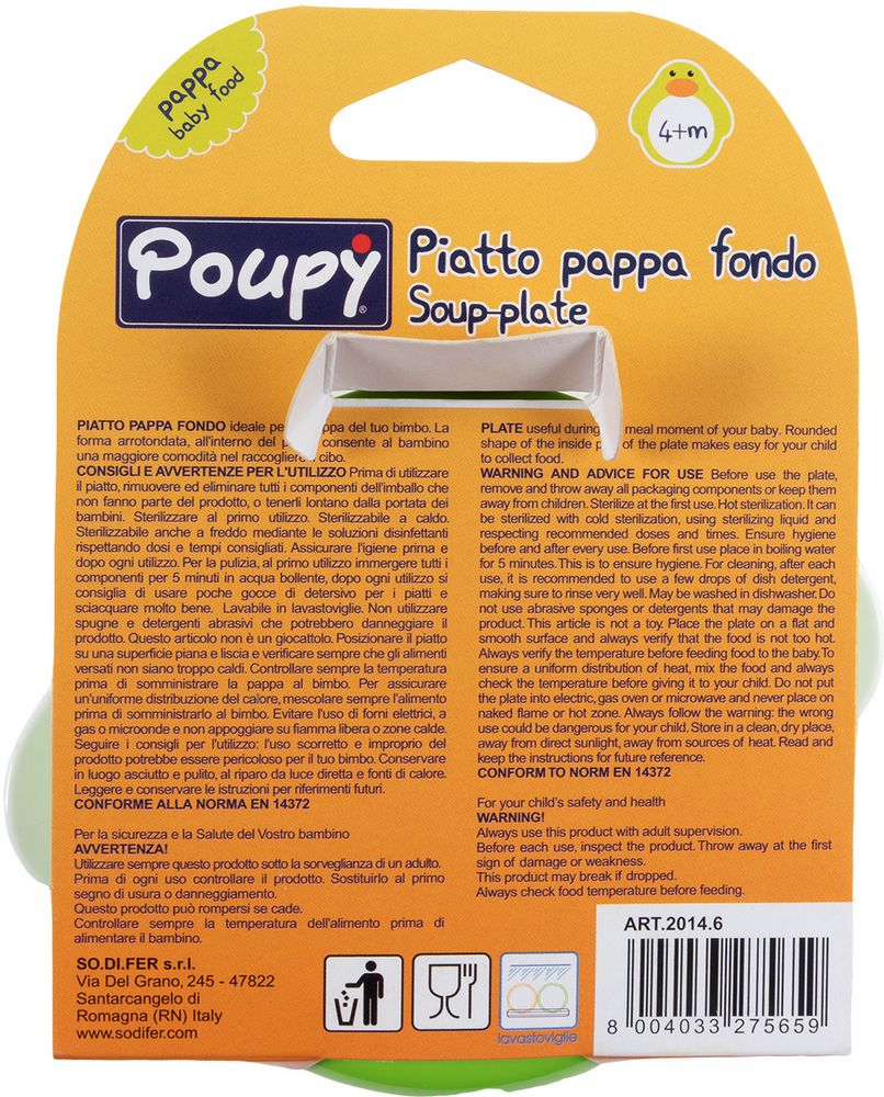 Piatto Pappa Fondo per bimbi in plastica