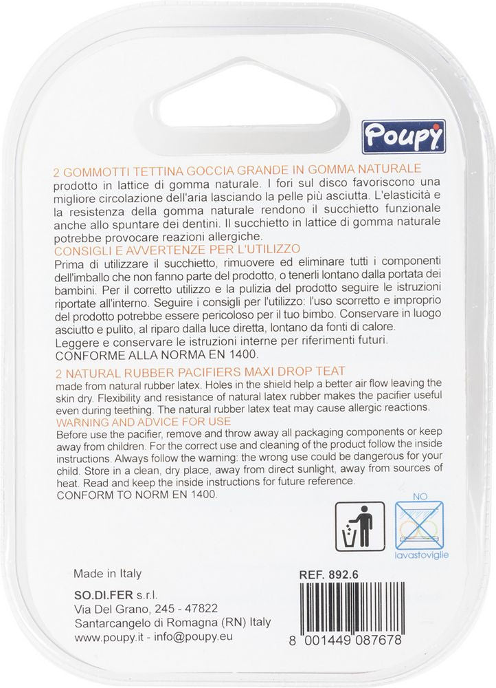 Poupy ciuccio in gomma per neonati
