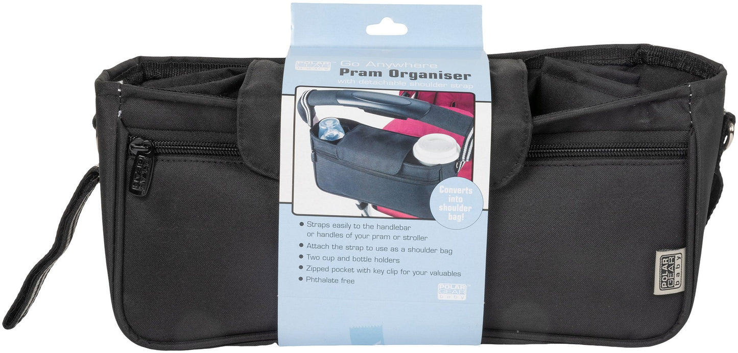 POLAR GEAR Organizer per Passeggino Black ? Borsa Portaoggetti Elegante