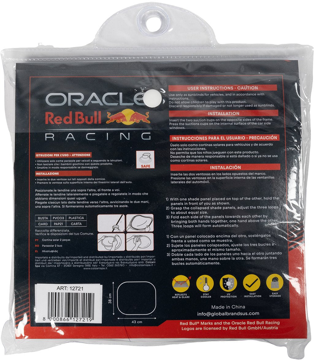 RED BULL RACING Coppia Tendine laterali Powerbar Nero/Rosso per auto