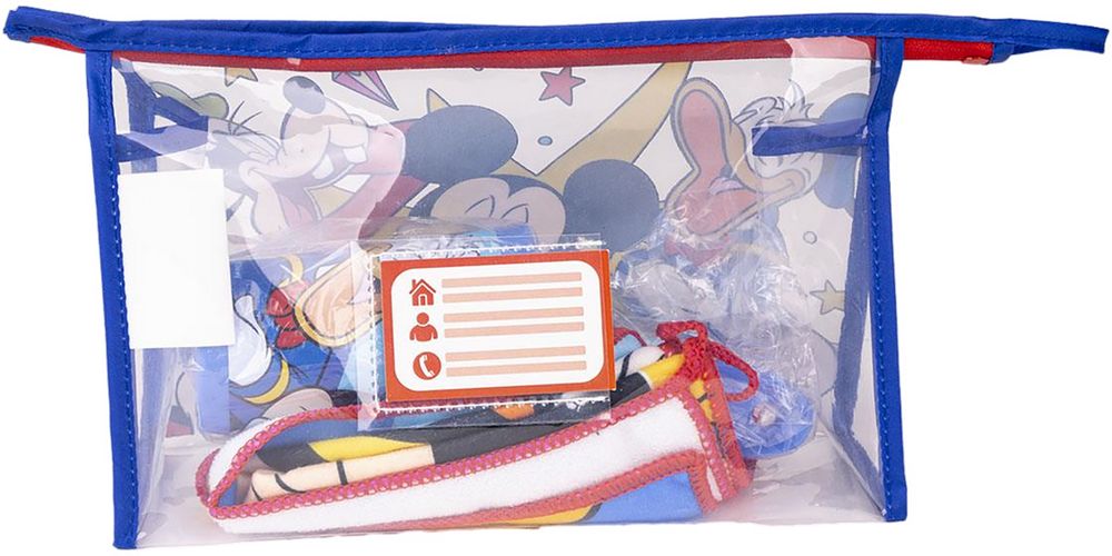 Mickey Mouse Set 3 Pz Asilo: Asciugamano, Spazzola e Bicchiere