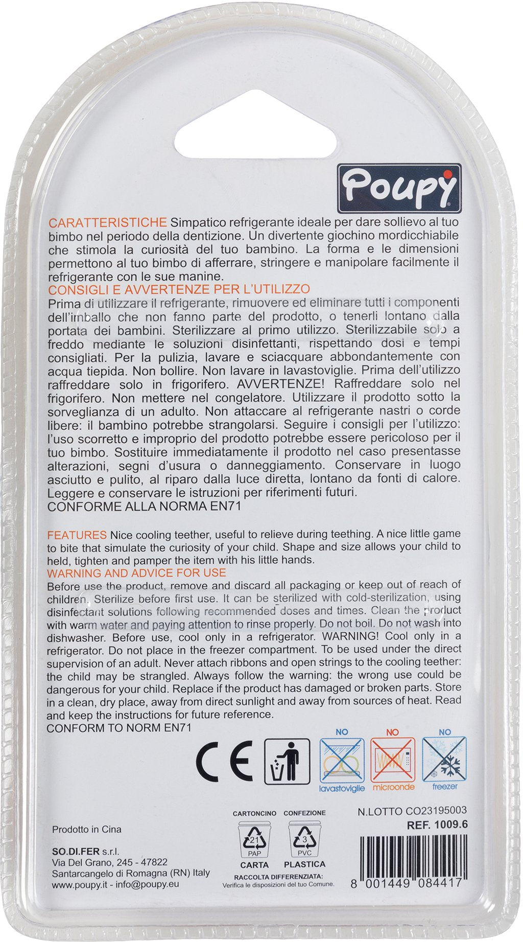 POUPY Tataway Refrigerante Soggetti Assortiti Blu Ghiaccio Sintetico