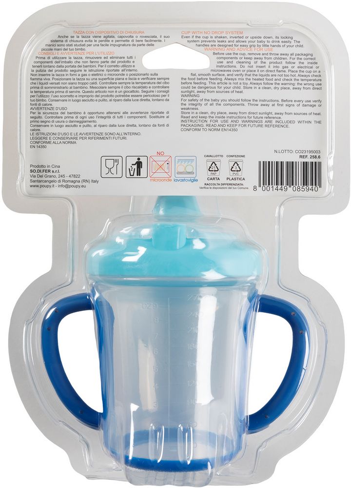 Nuova tazza salvagoccia Poupy per bambini piccoli riutilizzabile