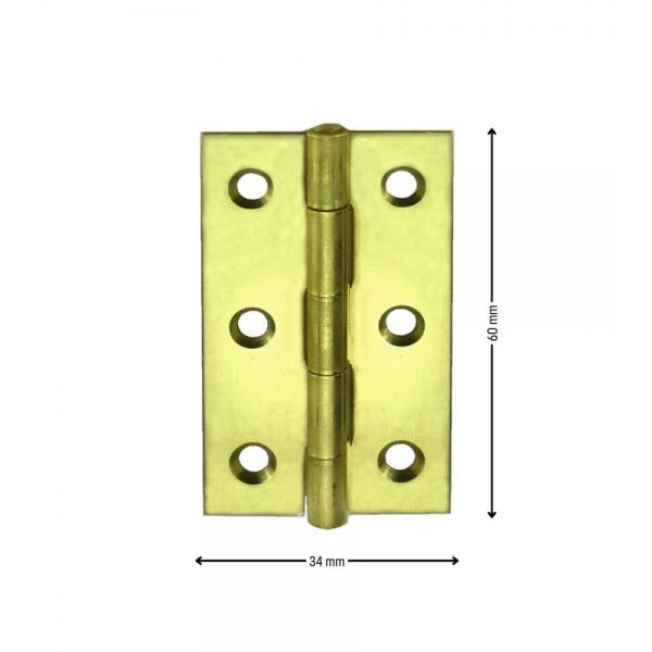 Cerniere strette 34 x 60 mm. - zincate giallo - 1 pz.