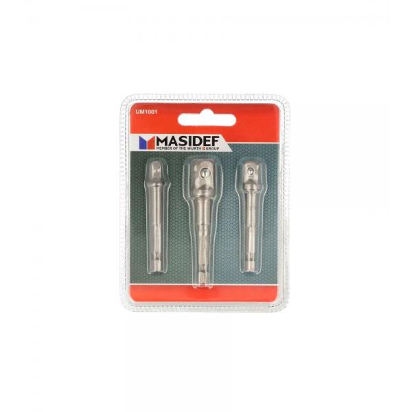 Adattatori da 50 mm. con attacco 1/4 per 1/4 3/8 1/2 3 pz.