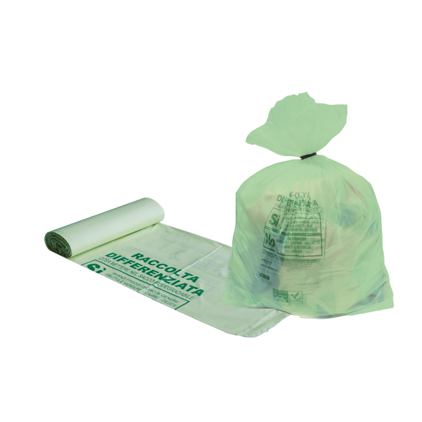 SACCHI SPAZZATURA 50X60 BIODEG. VERDE RT10PZ GR.10