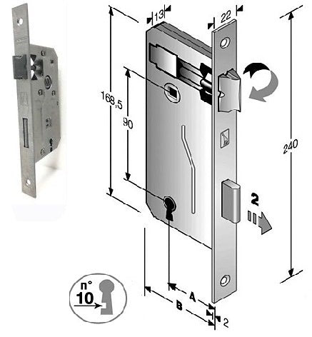 SERRATURA PATENT GRANDE B.Q. F.NATUR. Q8MM.40