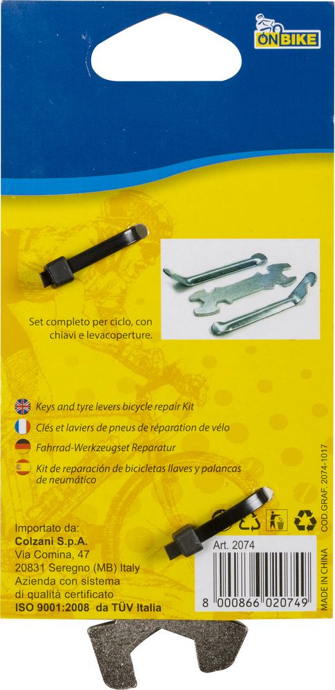 Set universale manutenzione bici con chiavi e levacoperture