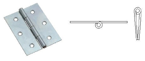 CERNIERA MEZZA QUADRA PERNO FISSO 50X40NICH.