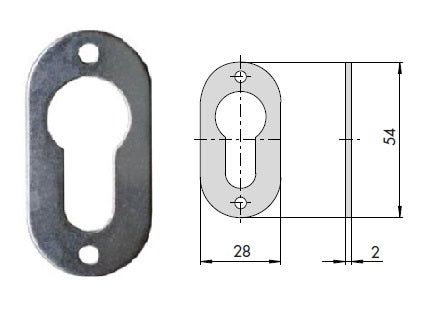 CISA 06092-00 BORCHIA OVALE ACC.ZINC. XCILIND.PROFILO EUROP
