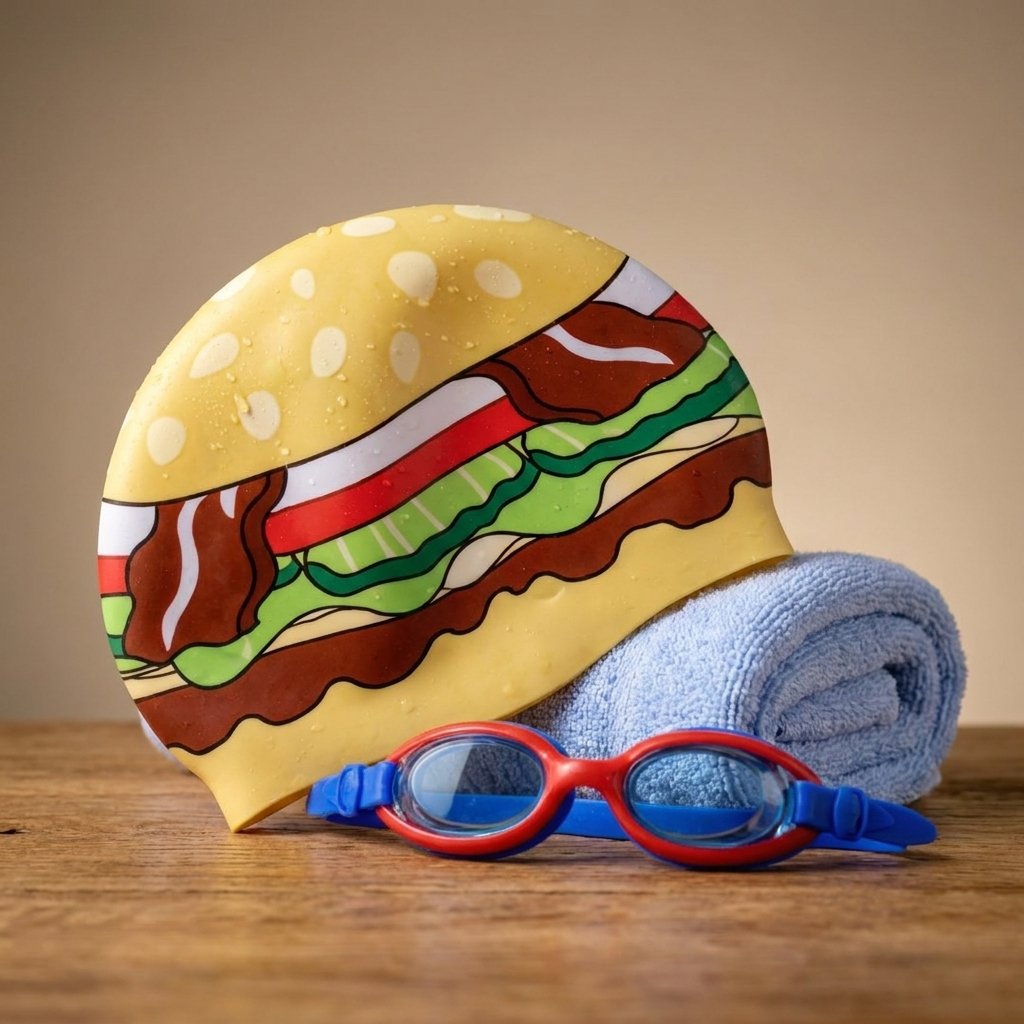 BODYLINE Cuffia Piscina in Silicone Resistente ed Elastico Design Auto