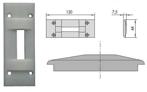 CISA 06072-00 CONTROPIASTRA NYLON X SERR. ALLUMINIO
