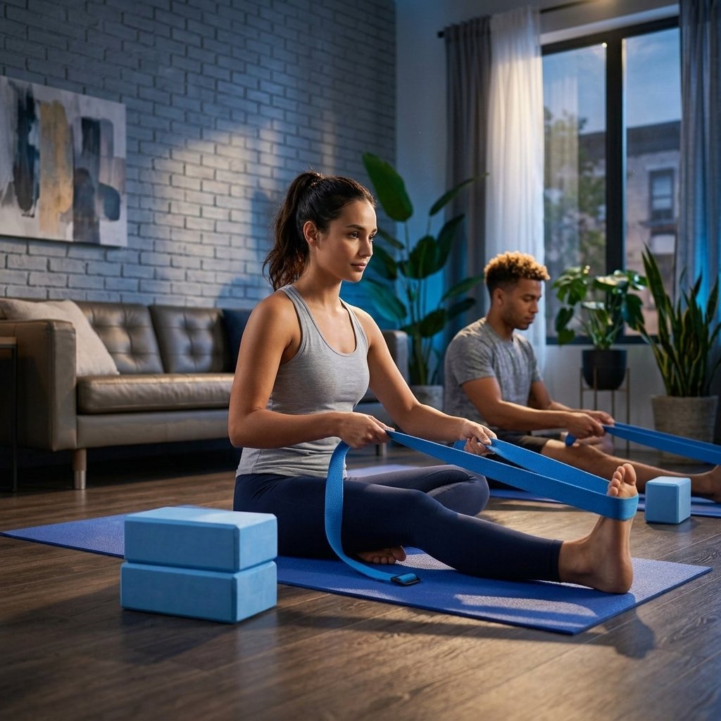 Set Yoga Completo con Materassino, Cinghie e Blocchi per Allenamento e Relax