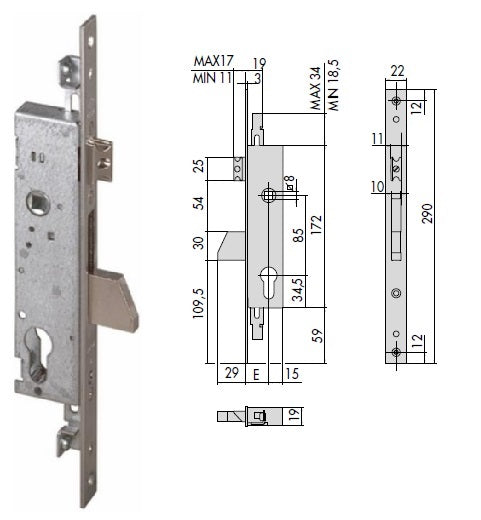CISA SERRATURA 46225-25 INF. X MONT.CAT.BASC. X ALLUM.