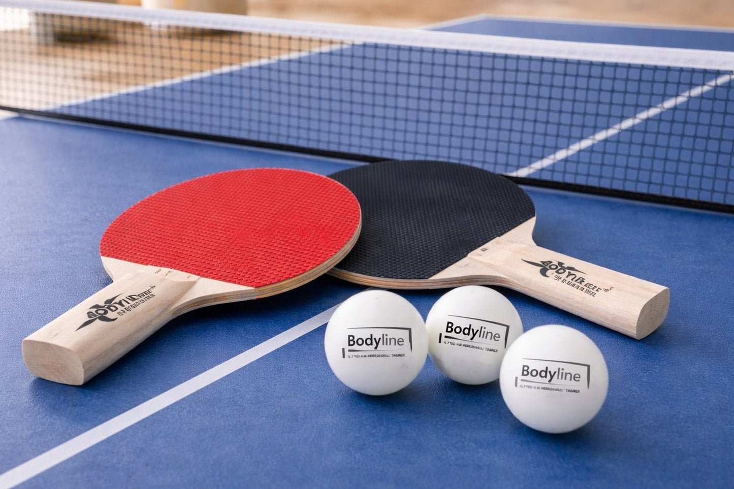 BODYLINE Set Ping-Pong Acquarius, Kit Completo con Racchette e Palline, Ideale