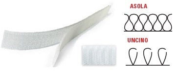 VELCRO BIANCO MM.20 M.+F.NORMALE X MT.25