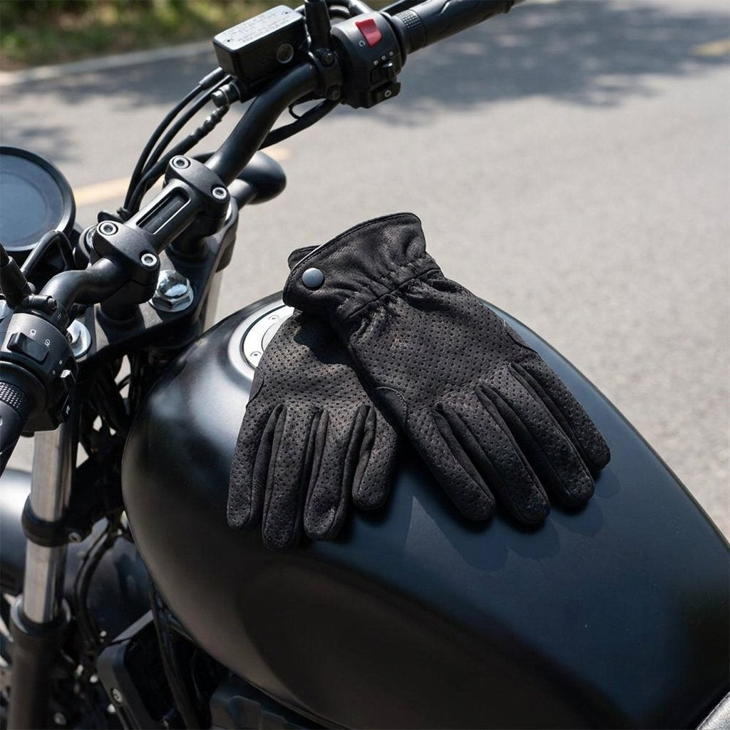 Xplorer Guanti Moto Light XXL Pelle Scamosciata Traspirante