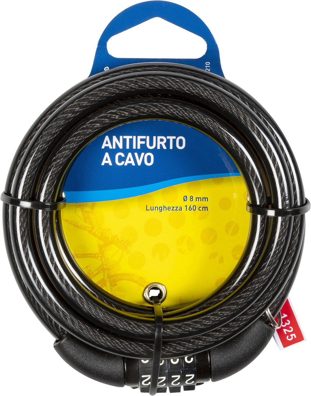 ON BIKE Antifurto Bici Cavo Spirale 8x1600 mm Sicuro