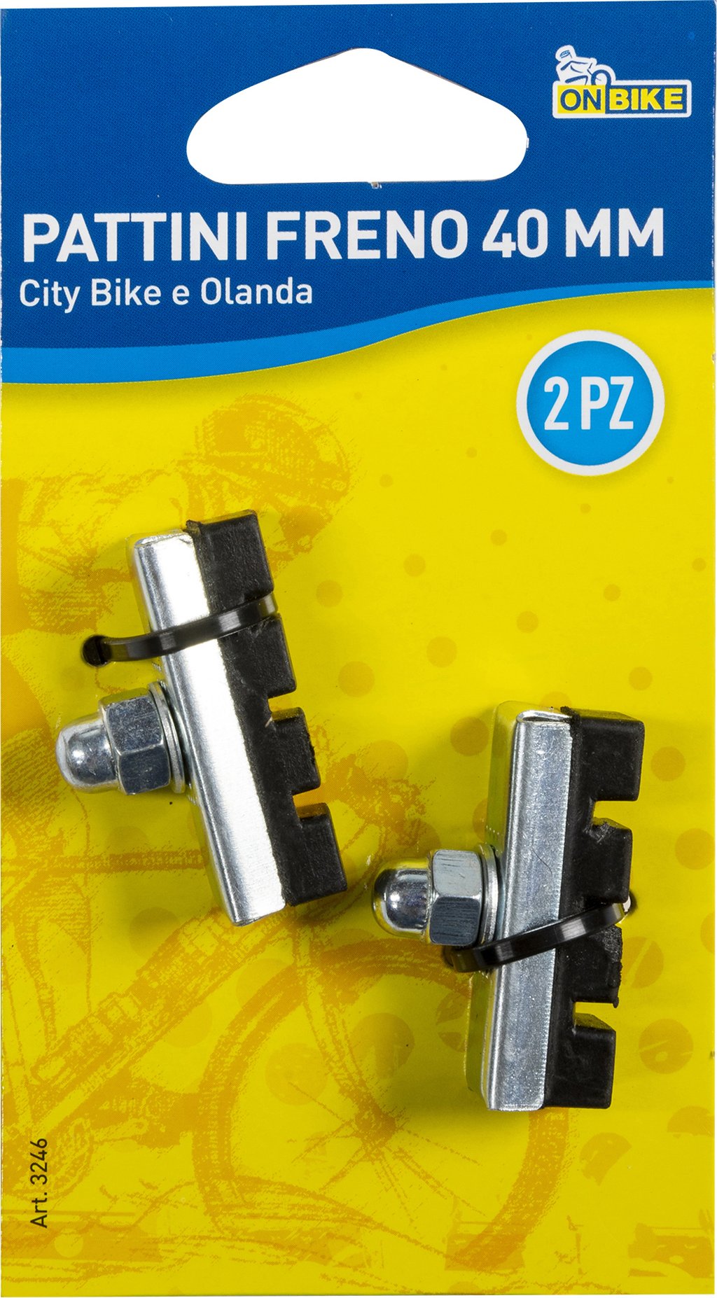 ON BIKE Pattini Per Freni 40 mm 2 Pezzi Ciclo Sport Pattini Freno Bici