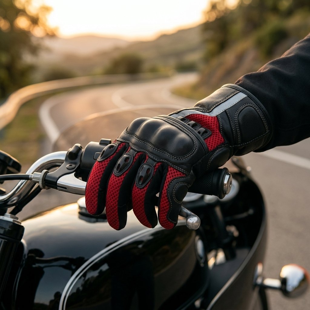 XPLORER Spirit guanti moto in pelle antishock dettagli rifrangenti tg. L