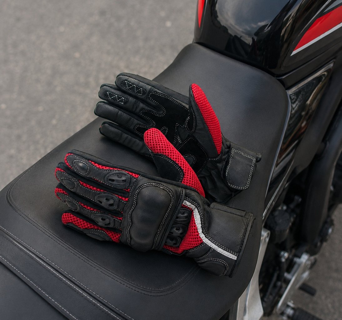 XPLORER Spirit guanti moto in pelle antishock dettagli rifrangenti tg. XL