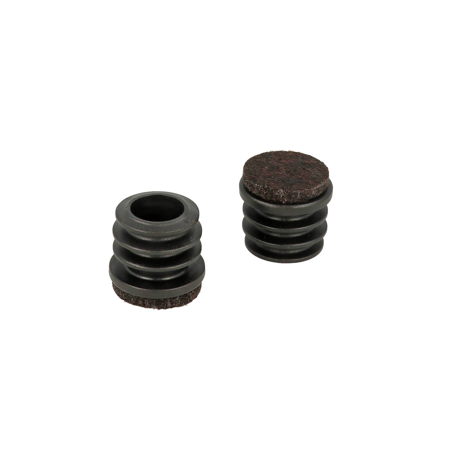 Puntali interni alettati tondi neri con feltro 18 mm. 8 pz.