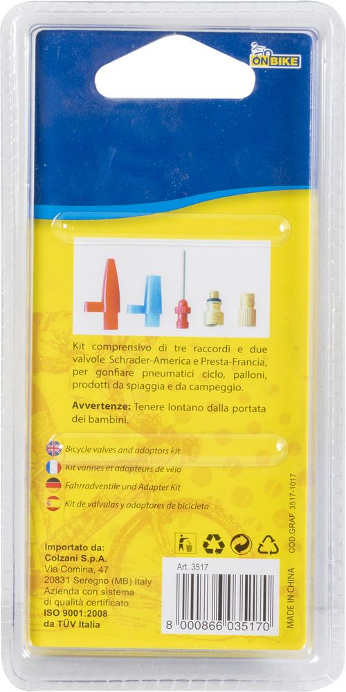 Kit valvole e raccordi per gonfiaggio multiuso