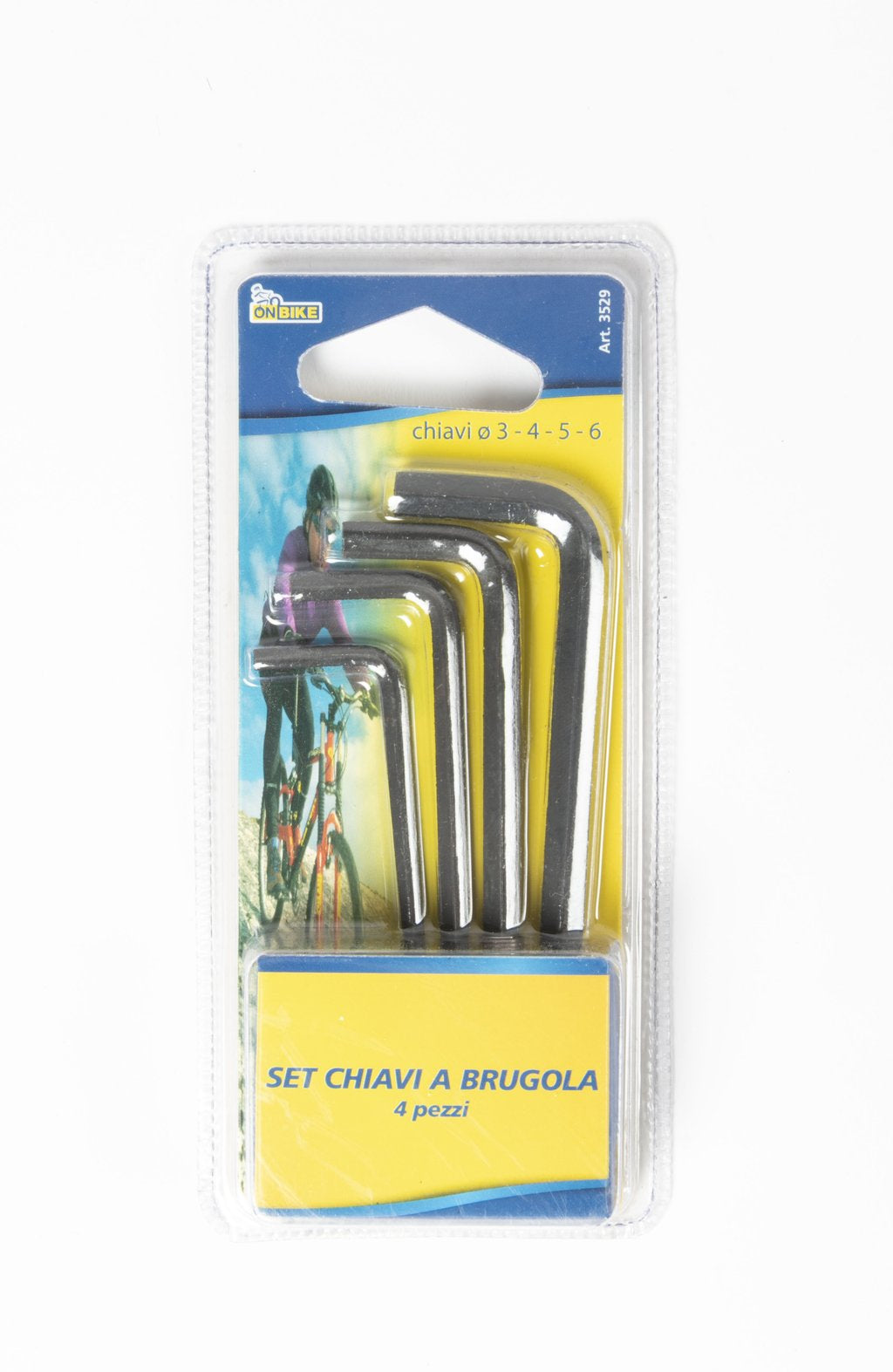 ON BIKE Set Quattro Chiavi A Brugola 3-4-5-6 mm Universale Manutenzione Auto