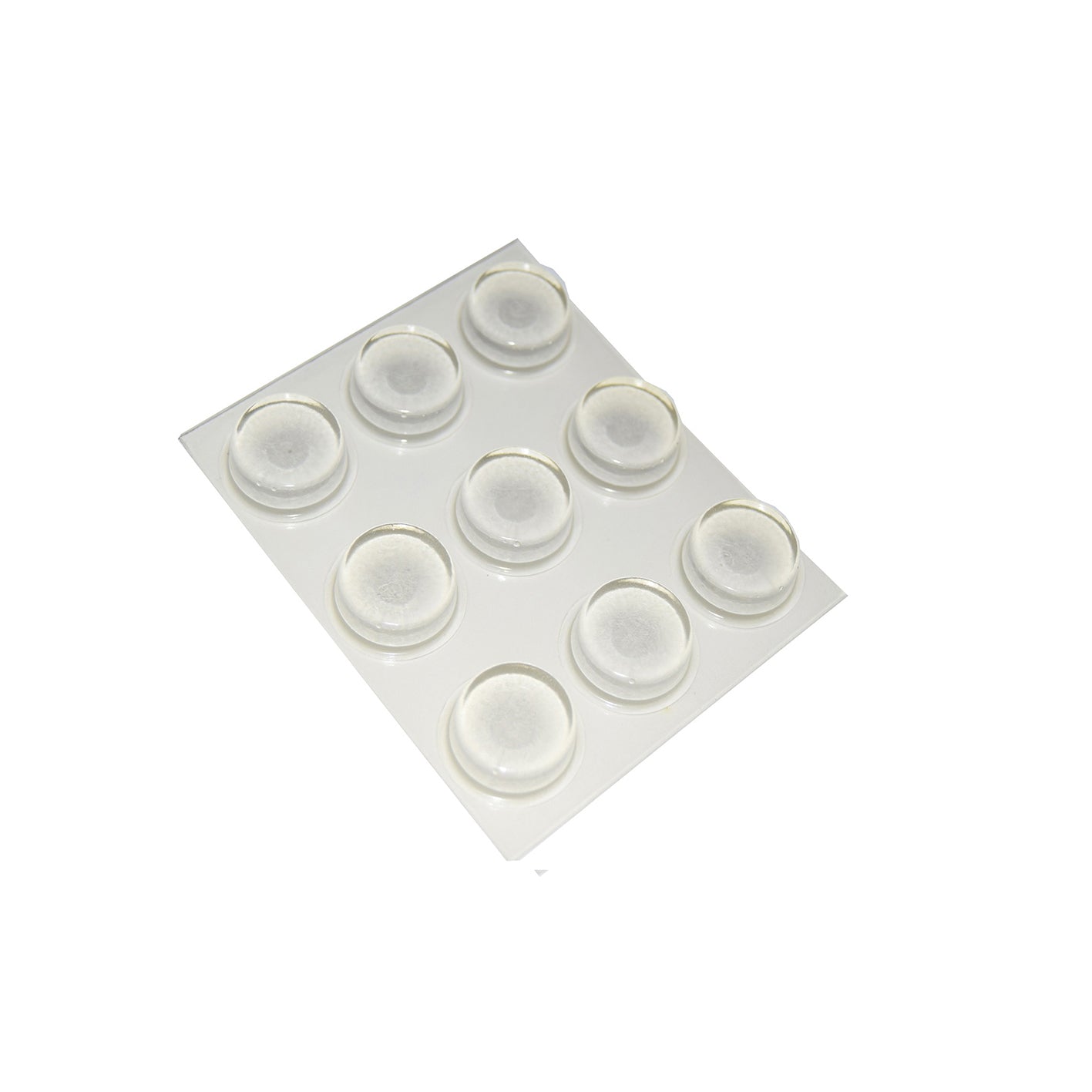 Paracolpi adesivi tondi trasparenti 19 mm. - spessore 9,5 mm. - 9 pz.