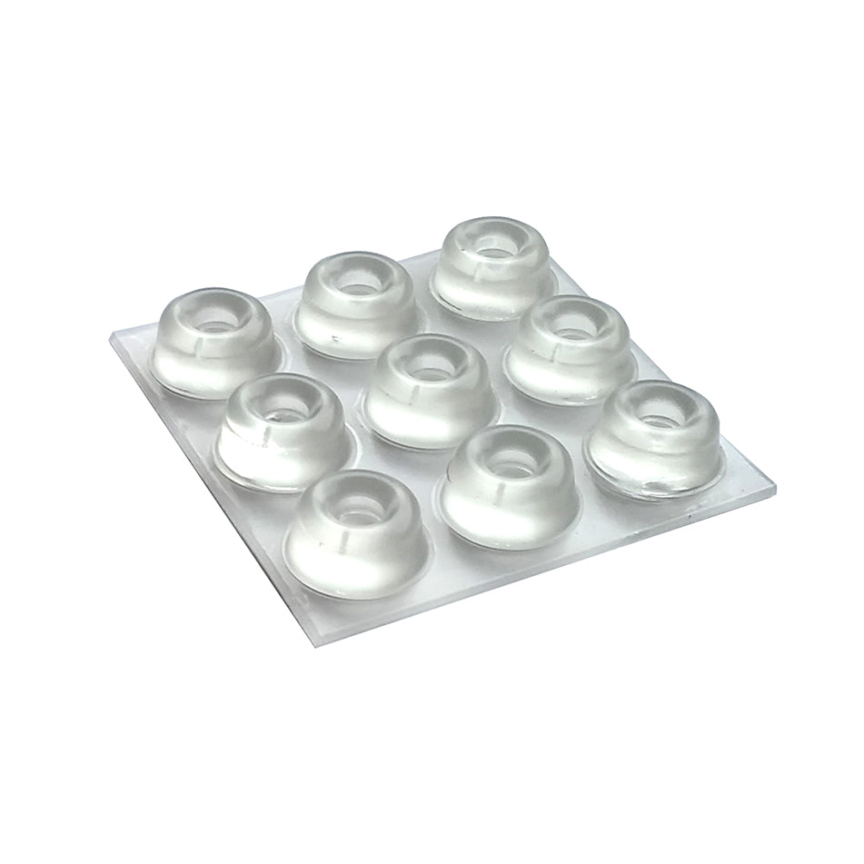 Paracolpi adesivi tondi trasparenti 22,3 mm. - spessore 10,1 mm. - 9 pz.