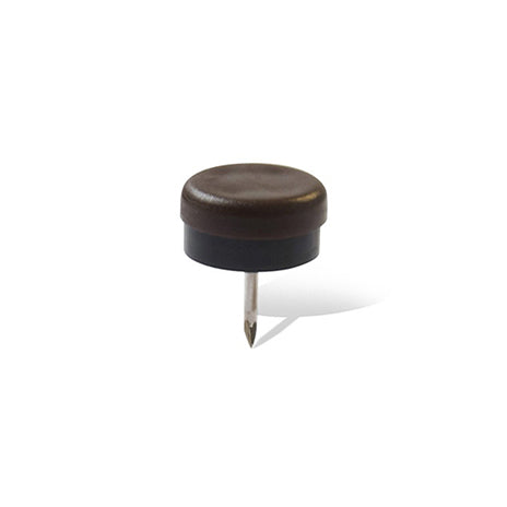 Scivoli in plastica e gomma tondi con chiodo 25 mm - marrone - 8 pz.