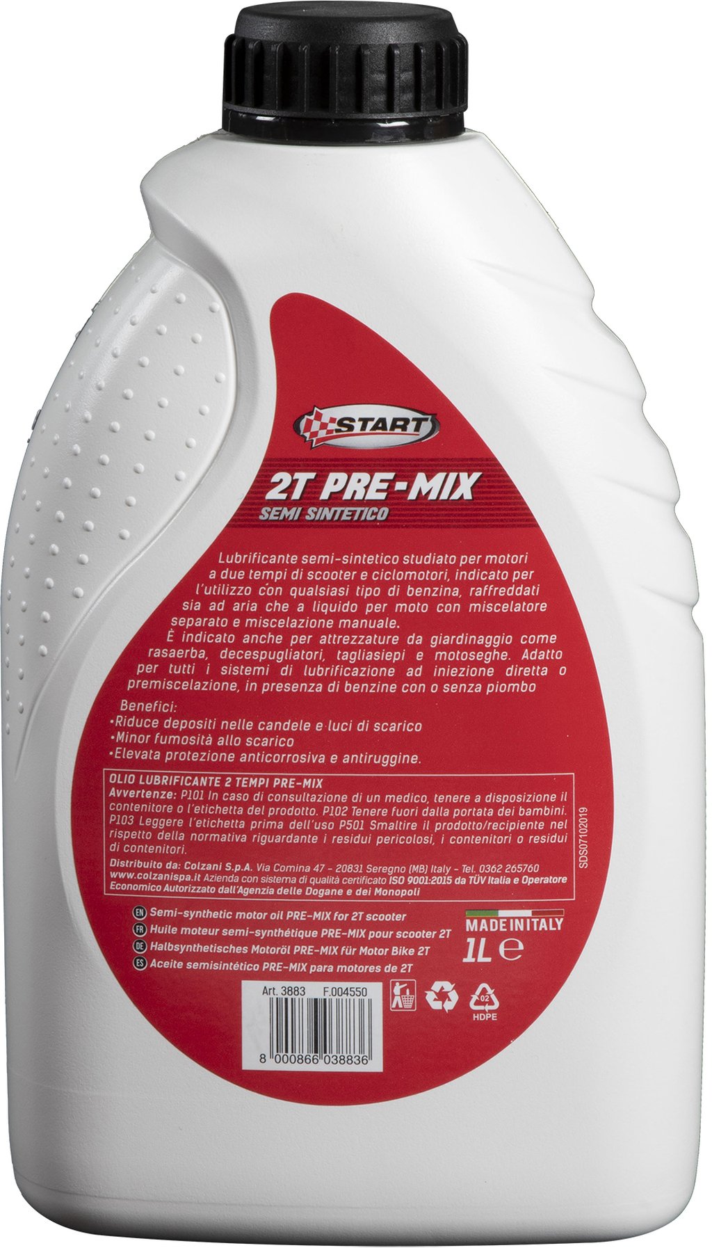 START Lubrificante Sintetico per Moto a 2 Tempi Pre-Mix 1L Olio 2T Protezione