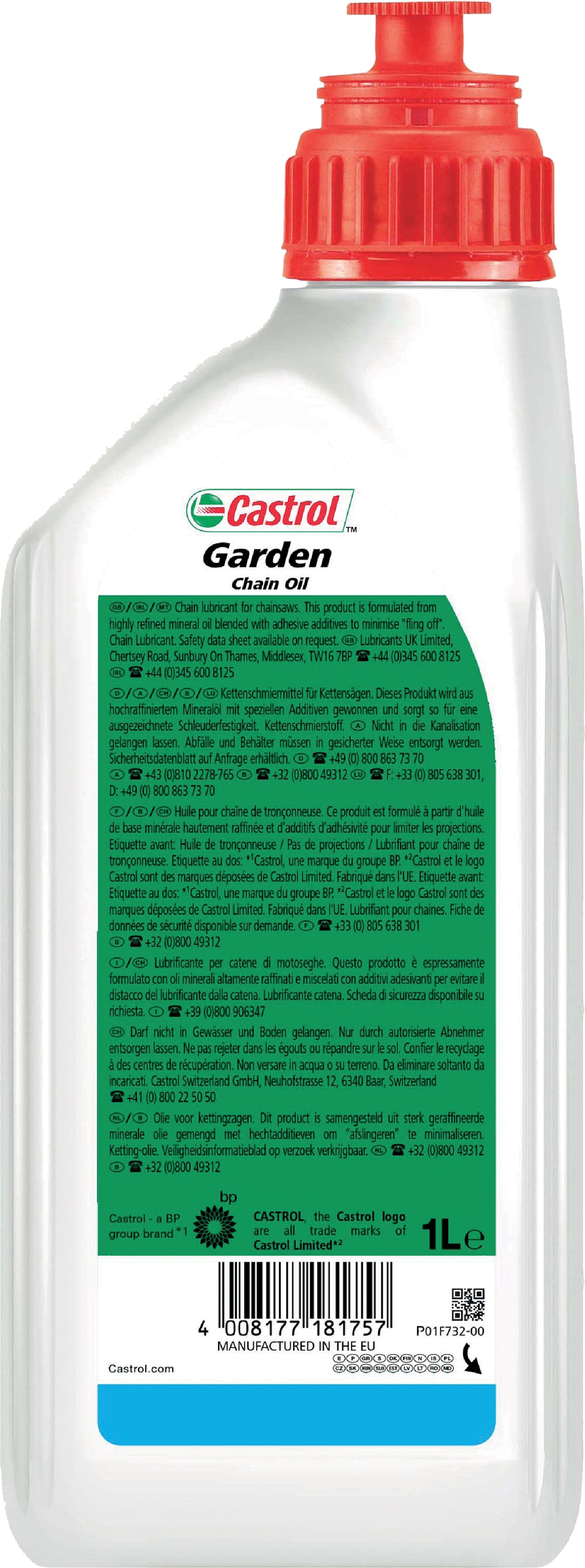 CASTROL Garden Chain Oil olio lubrificante attrezzi da giardinaggio 1L