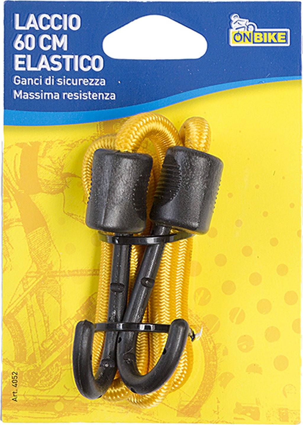 ON BIKE Laccio Elastico 8x600 mm 1 Pezzo Bici Con Ganci Auto Bambini Regolabile