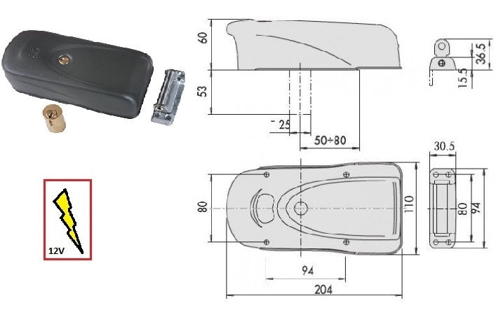 CISA SERRATURA 1A721.000 ELETTRIKA APPL.X FERRO S/PULSANTE