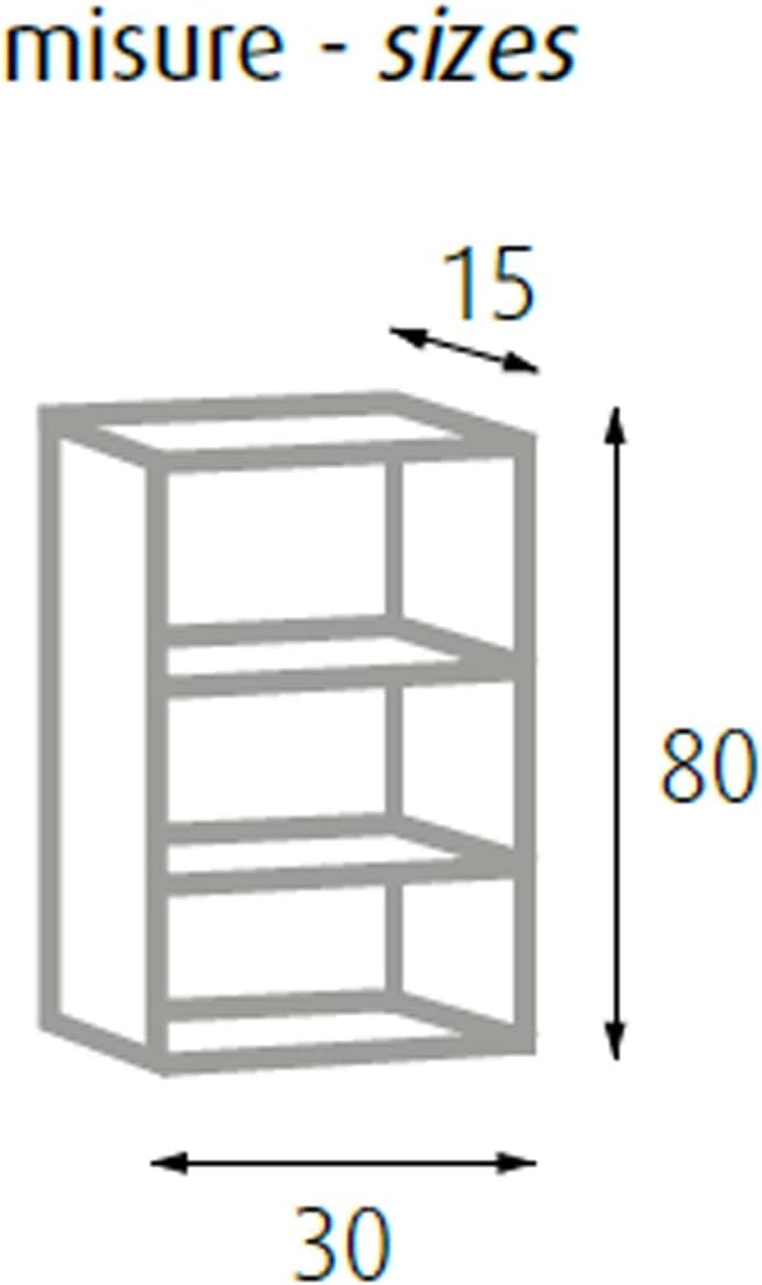 King Home SCAFFALE CUBO 3 RIPIANI(cm 30x80x15) IN MDF BIANCO CARTONE DA 3 PEZZI