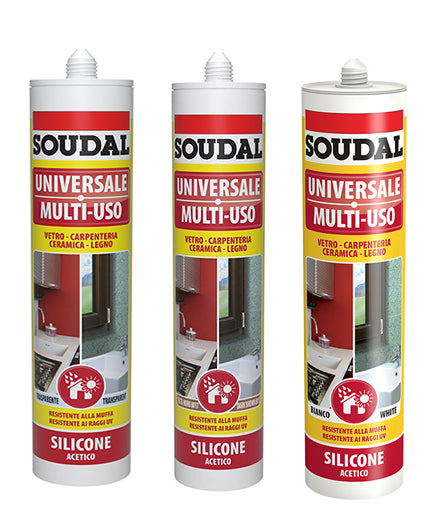 SOUDAL SILICONE ACETICO UNIVERSALE ML.280 NERO