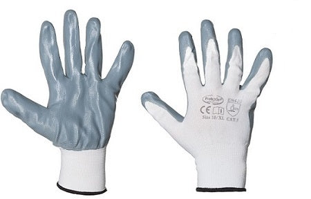 GUANTI NYLON PALMO NITRILE LIGHT TG.10 XL GRIGIO confezione da PAIA 12