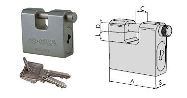 CISA LUCCHETTO CORAZZATO MM.75 MONOBLOCCO 28550.75
