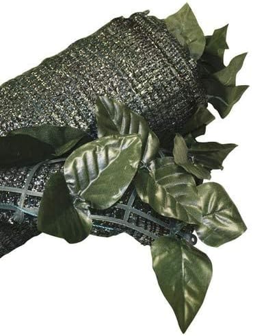 Garden Friend Recinzione in Pvc con foglie Lauro e Rete ombreggiante 1x3 m