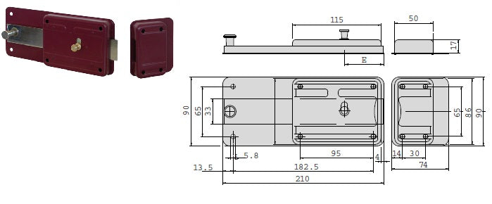 CISA SERRATURA 55071-60 FERROGLIETTO X LEGNO