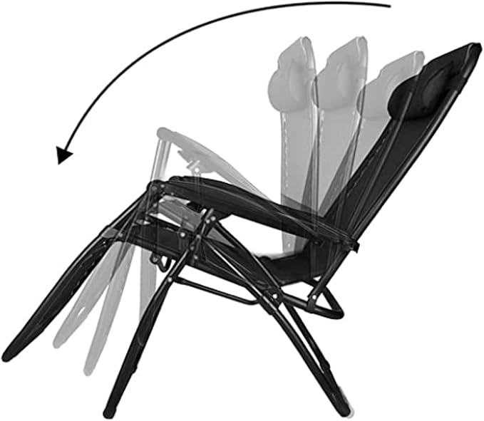 Garden Friend Sdraio Siesta pieghevole multiposizione 65x90x110h cm Nero