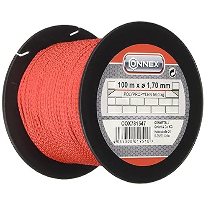 Spago per muratore in polietilene rosso 1,7 mm. 100 mt.