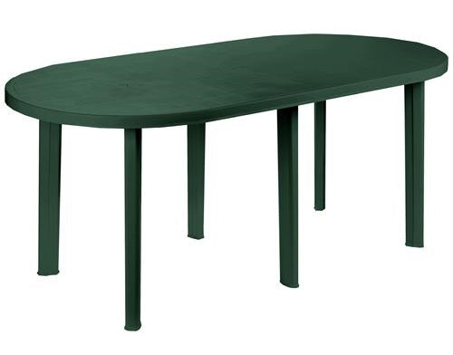 RESINA:TAVOLO OVALE VERDE CM.90X180XH72